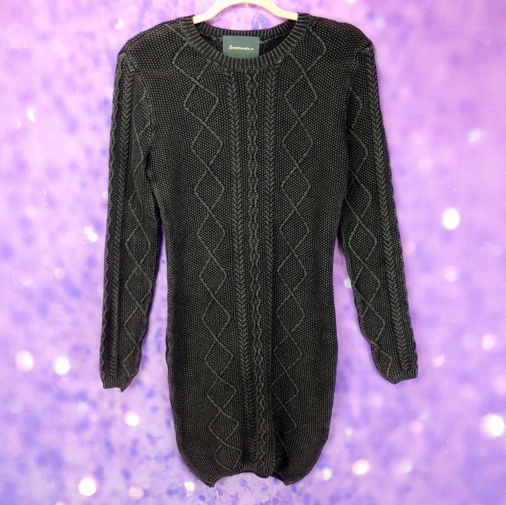 Anthropologie Lovemarks cable knit sweater dress